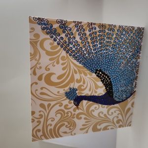 Handmade Peacock Diamond Painting Greeting Card
